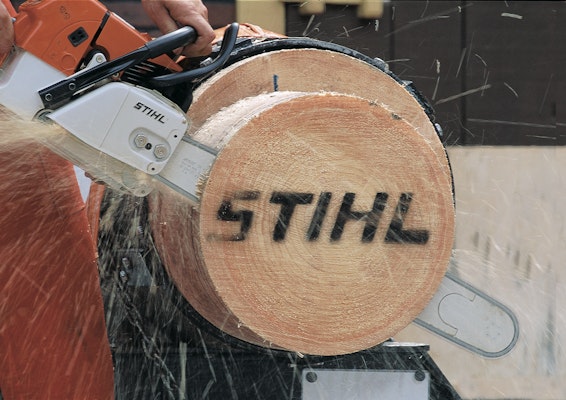 STIHL Chainsaw cutting wood