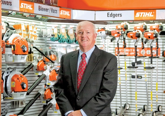 Fred Whyte pictured in a STIHL concept store. 