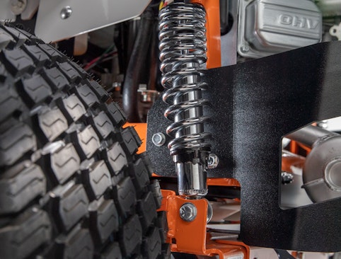 RZ rear shock absorbers close up of shock