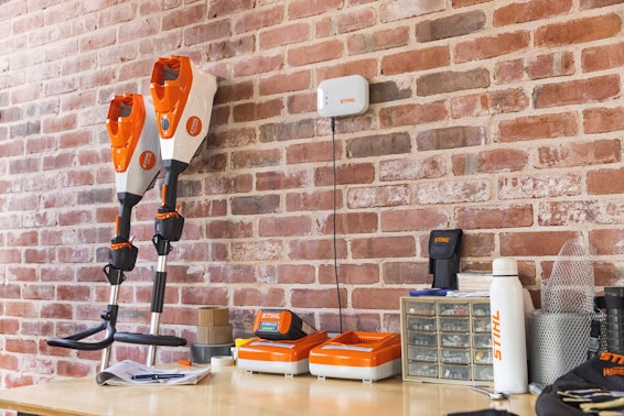 Workspace with STIHL charing appliances