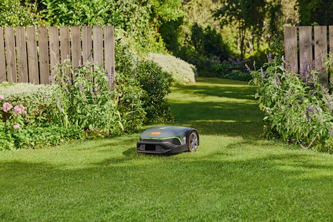 STIHL Robotic Mower iMow® EVO mowing backyard