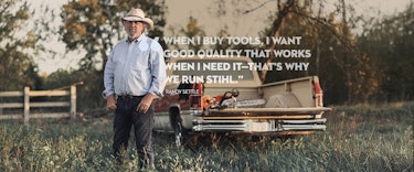 Rancher Randy Settle with STIHL MS 271 FARM BOSS® Quote: When I buy tools, I want good quality that works when I need it—that's why we run STIHL