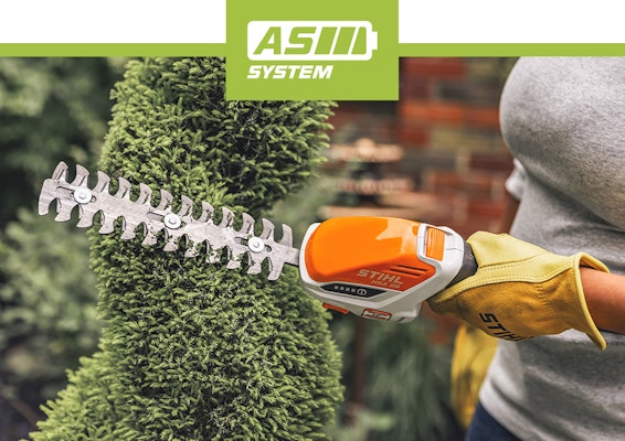 Using HSA 26 to trim a hedge.
